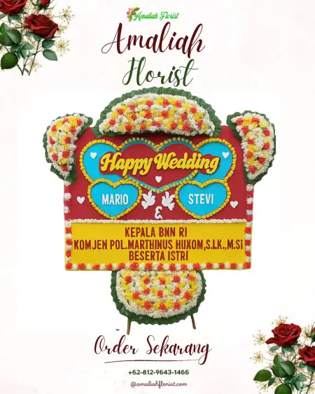 Papan Bunga Pernikahan Pemping
